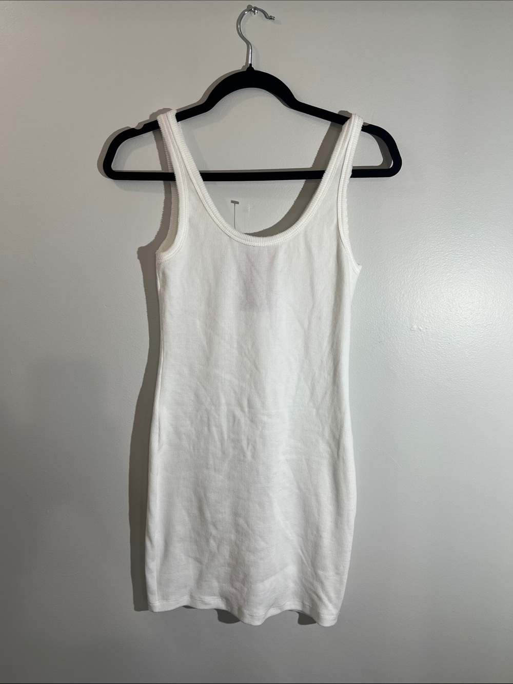 Classic White Ribbed Tank Mini Dress - Sleek Summer Staple